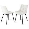 Set of 2 Evora Velvet Tufted Dining Chairs ‚Äì Beige