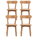 Set of 4 Dining Chairs Wooden Kitchen Accent Chair Cafe Lounge Rubber Wood