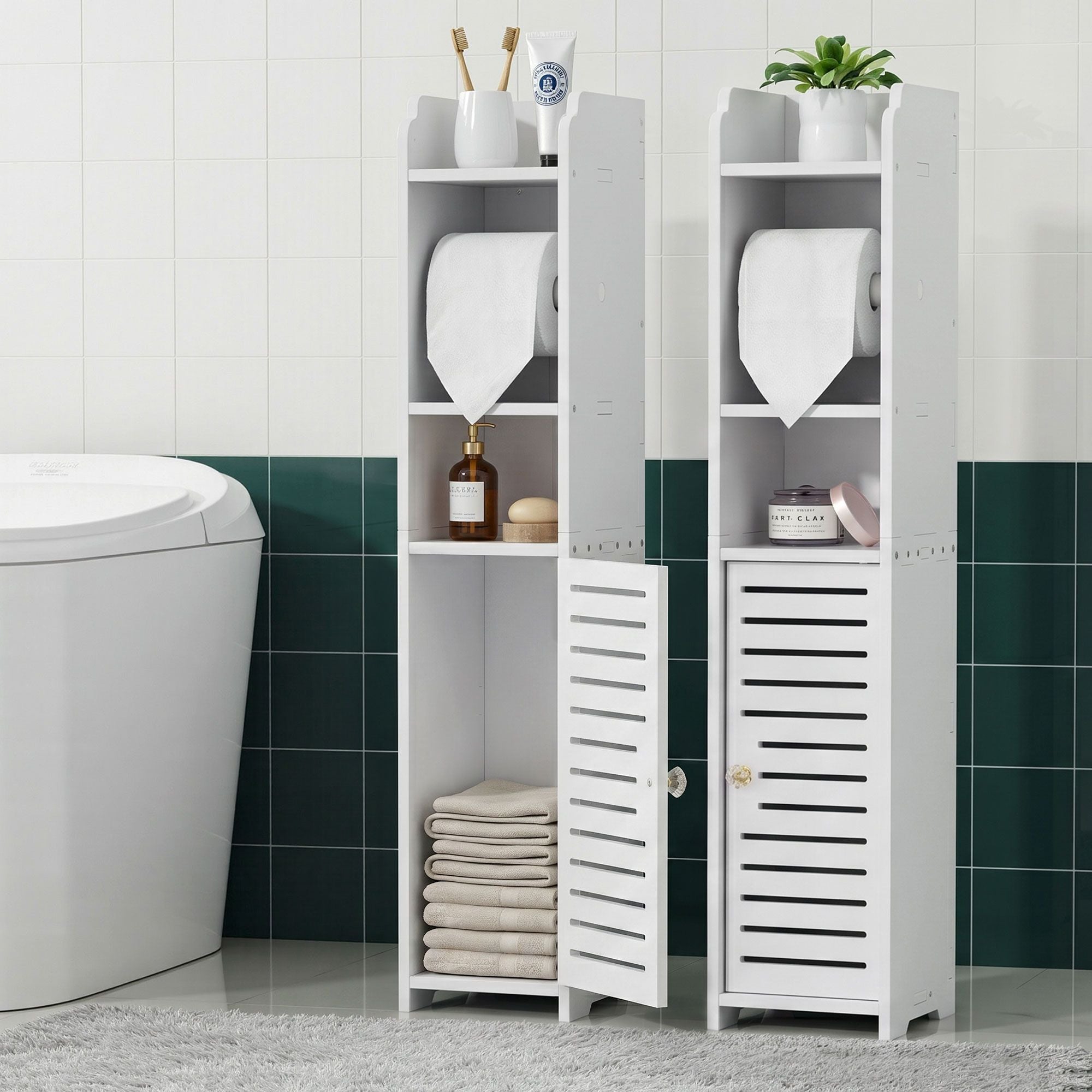 2X Bathroom Cabinet Toilet Roll Holder 76cm