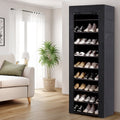 10-Tier Shoe Rack Cabinet with Removable Cover ‚Äì Black
