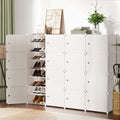 Modular 16-Cube Shoe Cabinet ‚Äì White (Expandable Design)