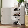 Modular 2-Cube Shoe Cabinet – White (Expandable Design)