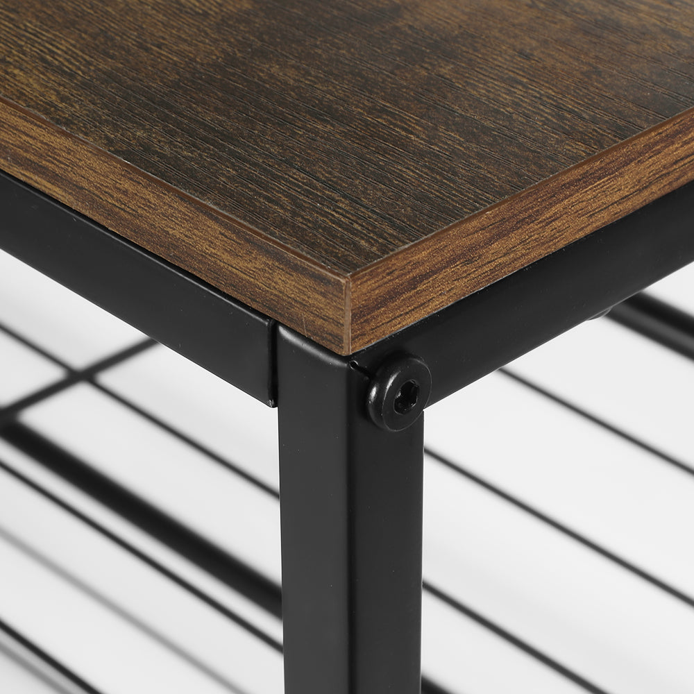 Aei Rack 5-Tier Industrial Shoe Rack – Walnut & Black