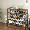 5-Tier Industrial Shoe Rack – Walnut & Black