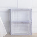 Shoe Box Rack DIY Set of 2 – Stackable with Magnetic Door (Transparent)