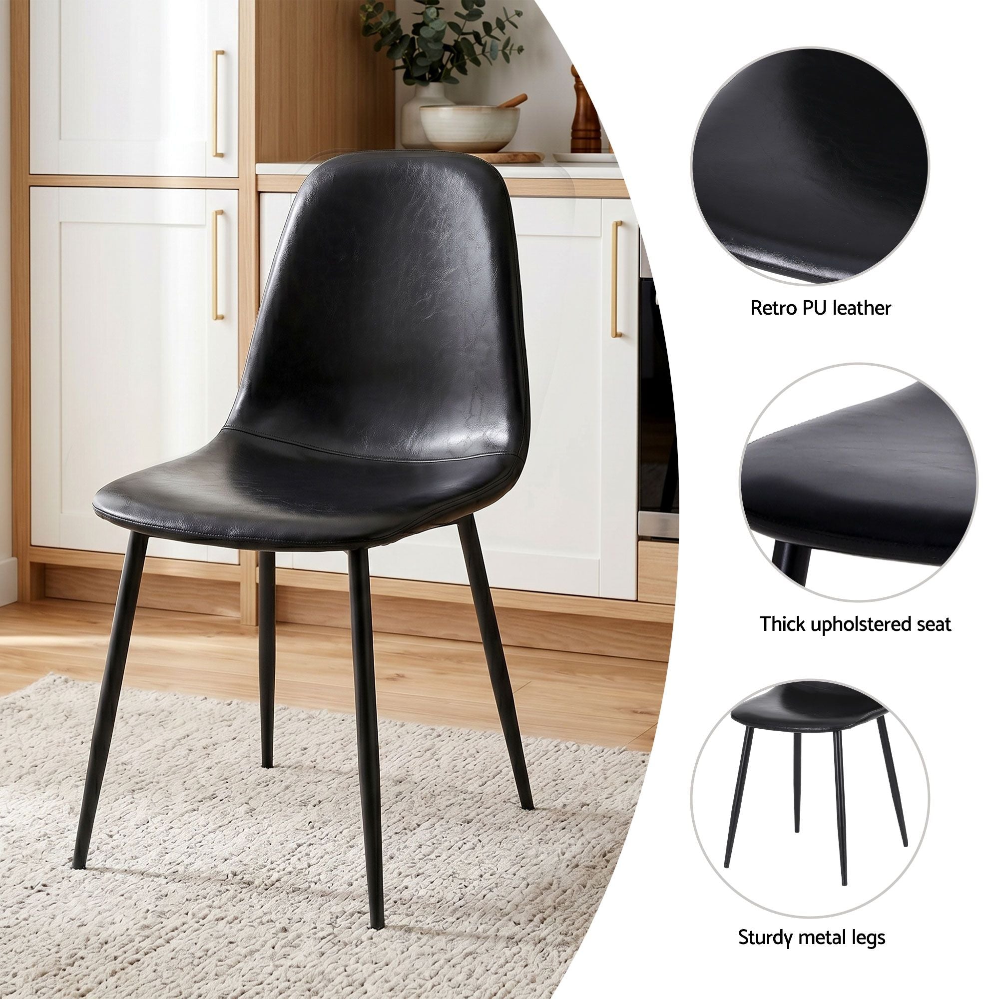 Dining Table and Chairs Set 5pcs Foldable with 2 Drawers Black and White