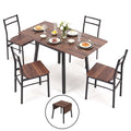 Dining Table and 4 Chairs Set 5pcs Extendable 60-120cm Drop-Leaf - Brown