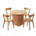 Dining Table and 4 Chairs Set Natural Timber