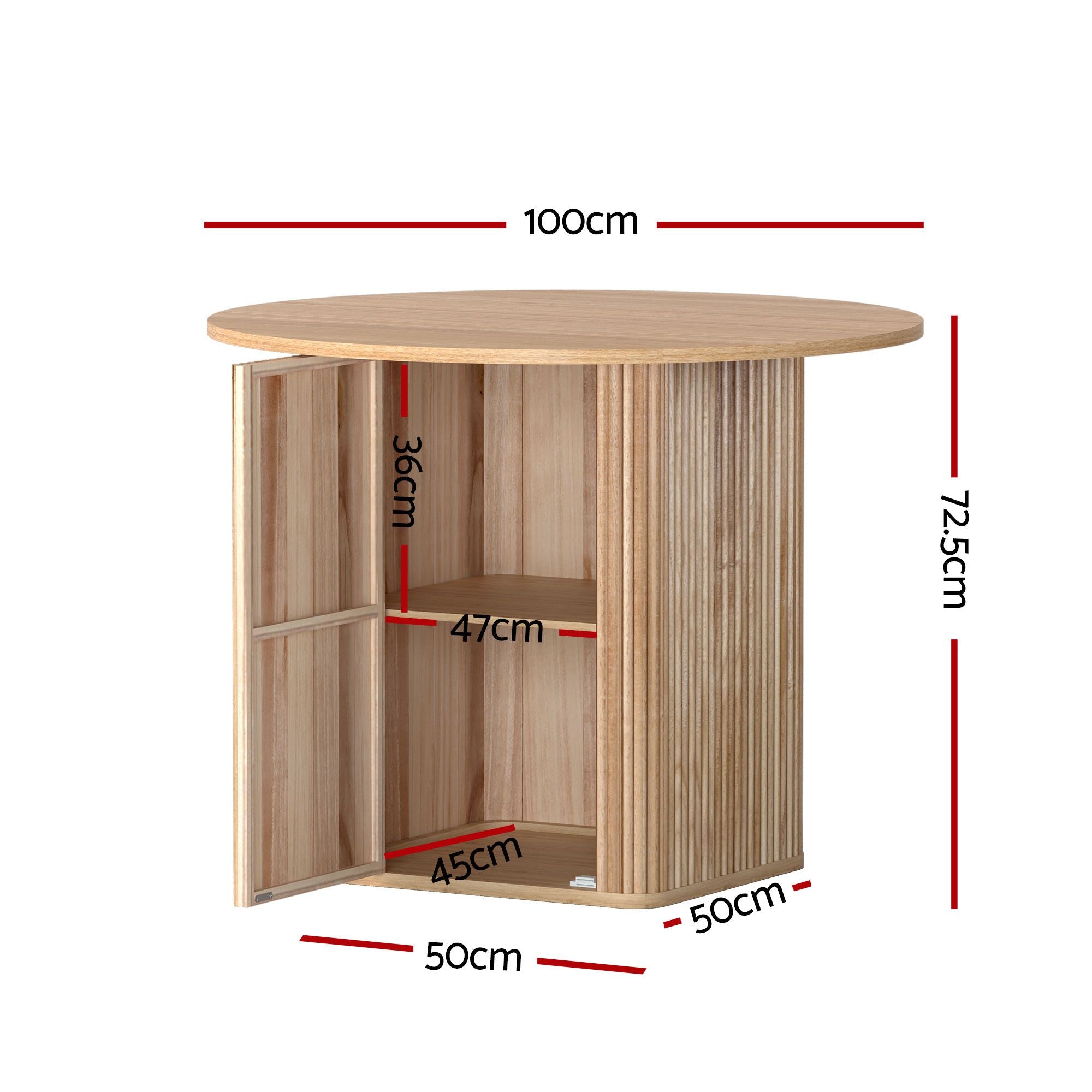 Dining Table and 4 Chairs Set Natural Timber