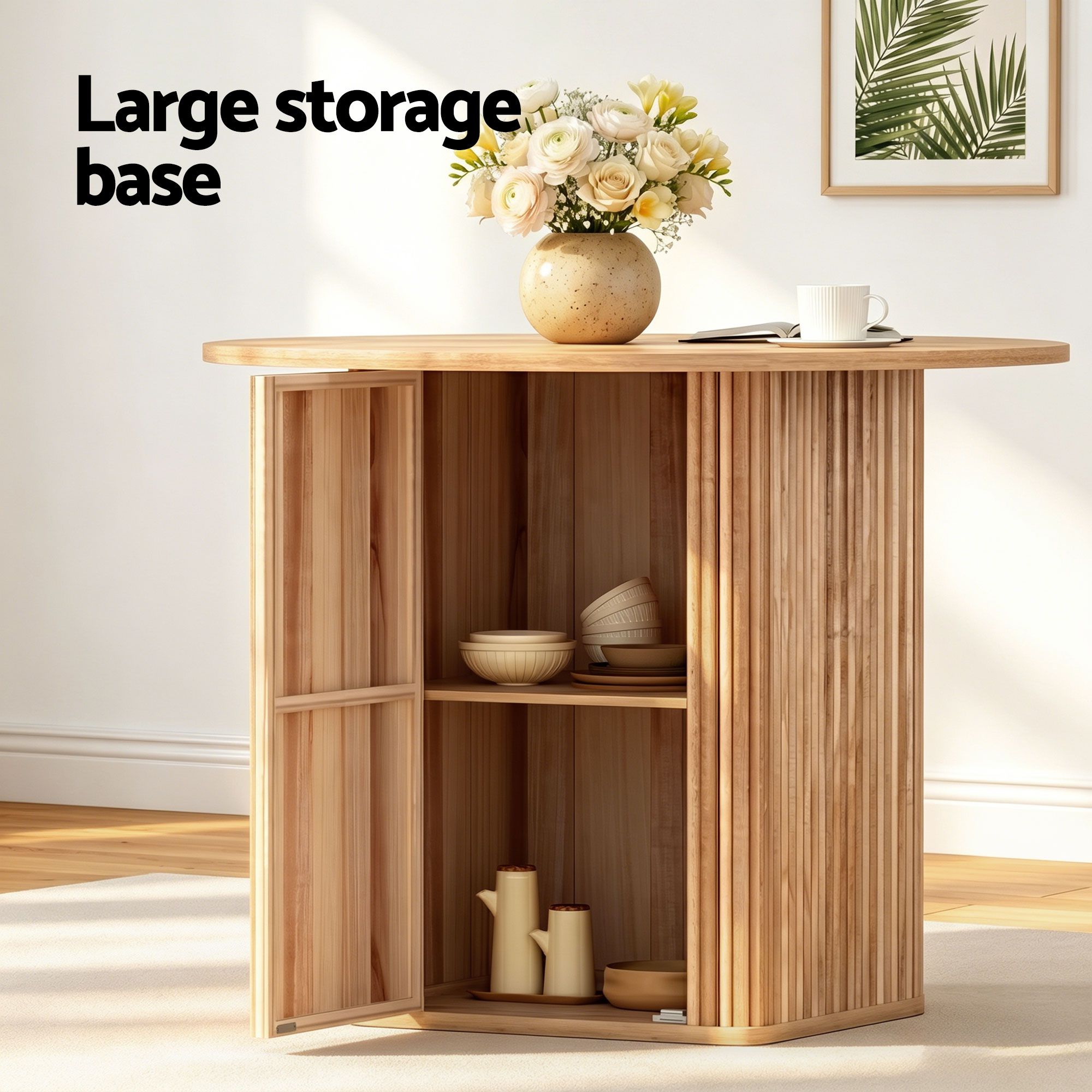 Dining Table and 4 Chairs Set Natural Timber