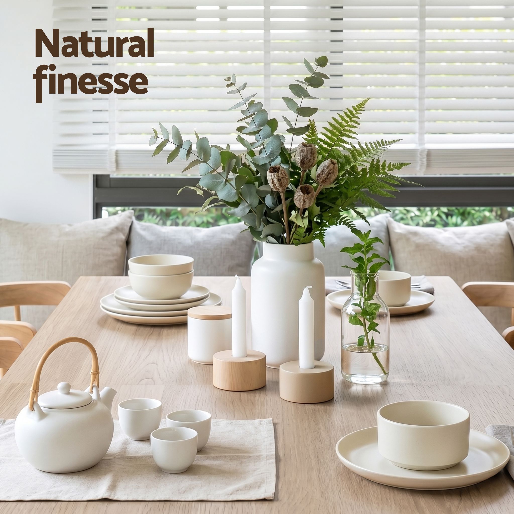 3 Piece Dining Sets, 120cm Wooden Dining Table and 2 Upholstered Chairs Set, Space-Saving Modern Kitchen Dining Suite for Home Apartment (Oak)