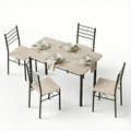 Set of 5 Dining Table and Chairs Compact Kitchen Furniture - Oak