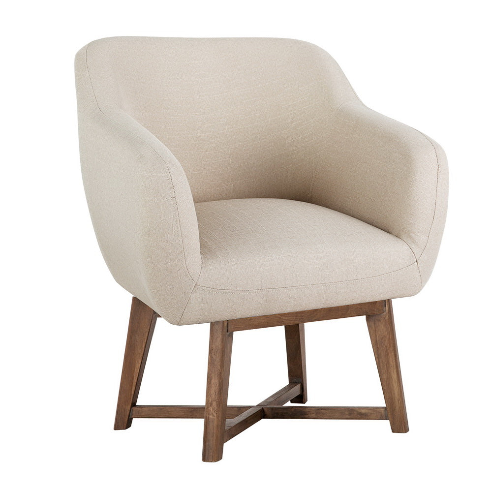 Fabric Tub Lounge Armchair - Beige