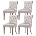 Dining Chairs Set of 4 Linen French Provincial Beige