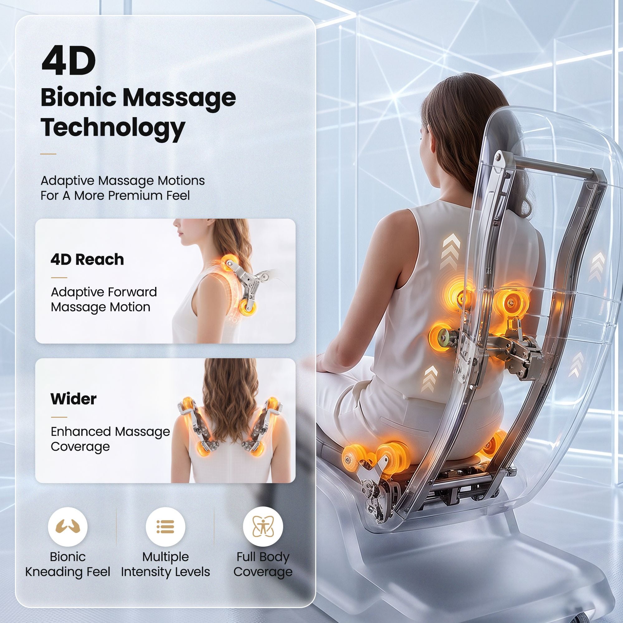 Prestige 4D Dual Mechanism Massage Chair, Full Body Zero Gravity Recliner with Extended SL Track, Body Scan, Air Compression, Waist Heating, Foot Rollers, Voice Control & Wireless Charging