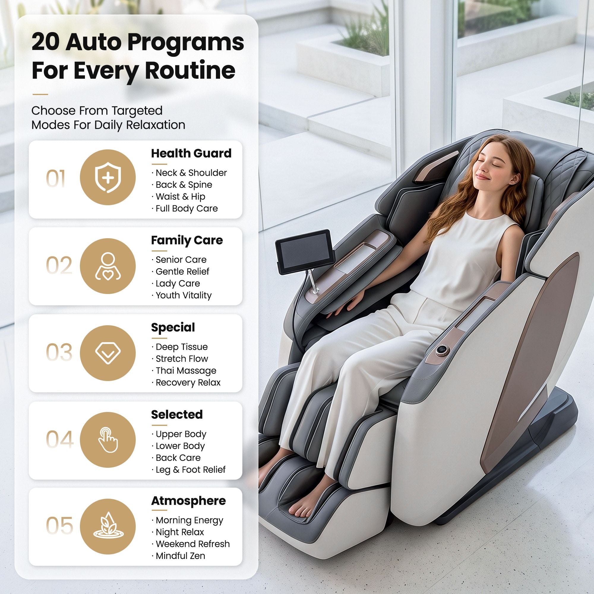 Prestige 4D Dual Mechanism Massage Chair, Full Body Zero Gravity Recliner with Extended SL Track, Body Scan, Air Compression, Waist Heating, Foot Rollers, Voice Control & Wireless Charging