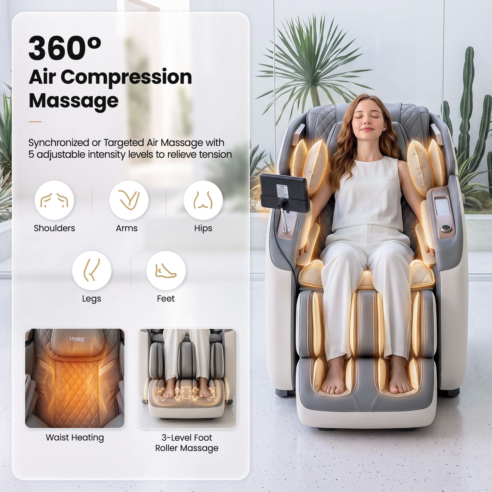 Prestige 4D Dual Mechanism Massage Chair, Full Body Zero Gravity Recliner with Extended SL Track, Body Scan, Air Compression, Waist Heating, Foot Rollers, Voice Control & Wireless Charging