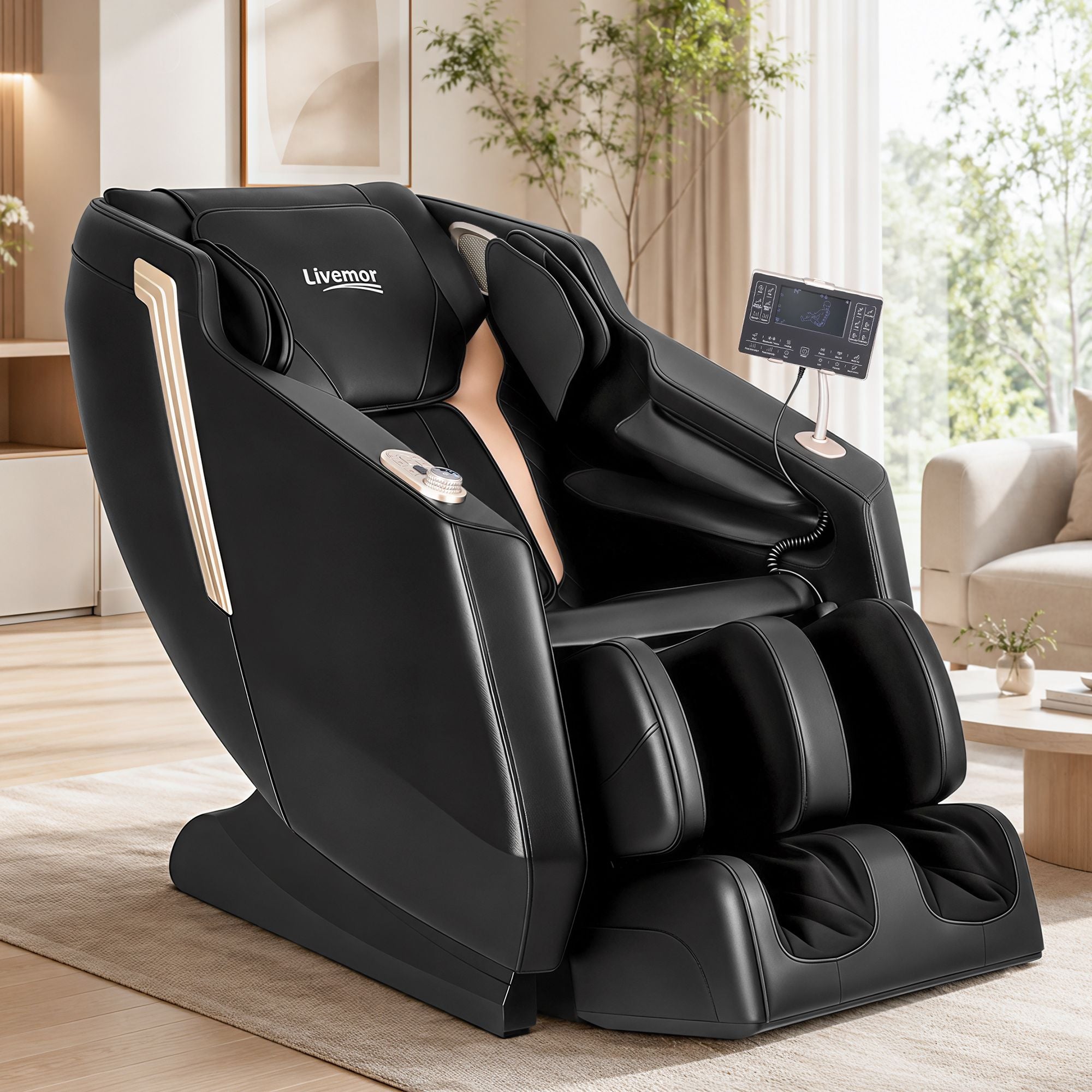 Flex Massage Chair Full Body with Heat Zero Gravity Recliner, 24 Airbags, Foot Massage, 6 Auto Programs, Voice Control, Bluetooth Speakers, Screen Control, Extendable Footrest