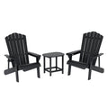 Outdoor Table and Chairs HDPE Adirondack Beach Chair Sun Lounge Patio Furniture Garden Black