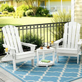3-Piece Folding Adirondack Outdoor Table and Chairs Set - White