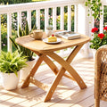 Outdoor Coffee Side Table HDPE Desk Indoor Patio Furniture Garden Natural