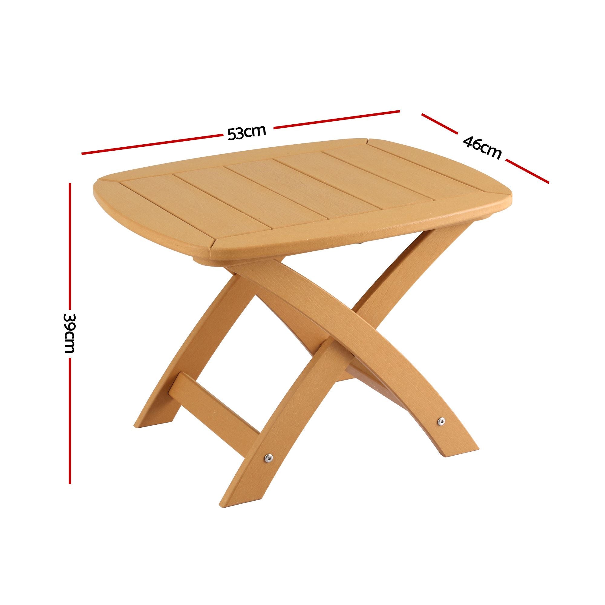 Outdoor Coffee Side Table HDPE Desk Indoor Patio Furniture Garden Natural
