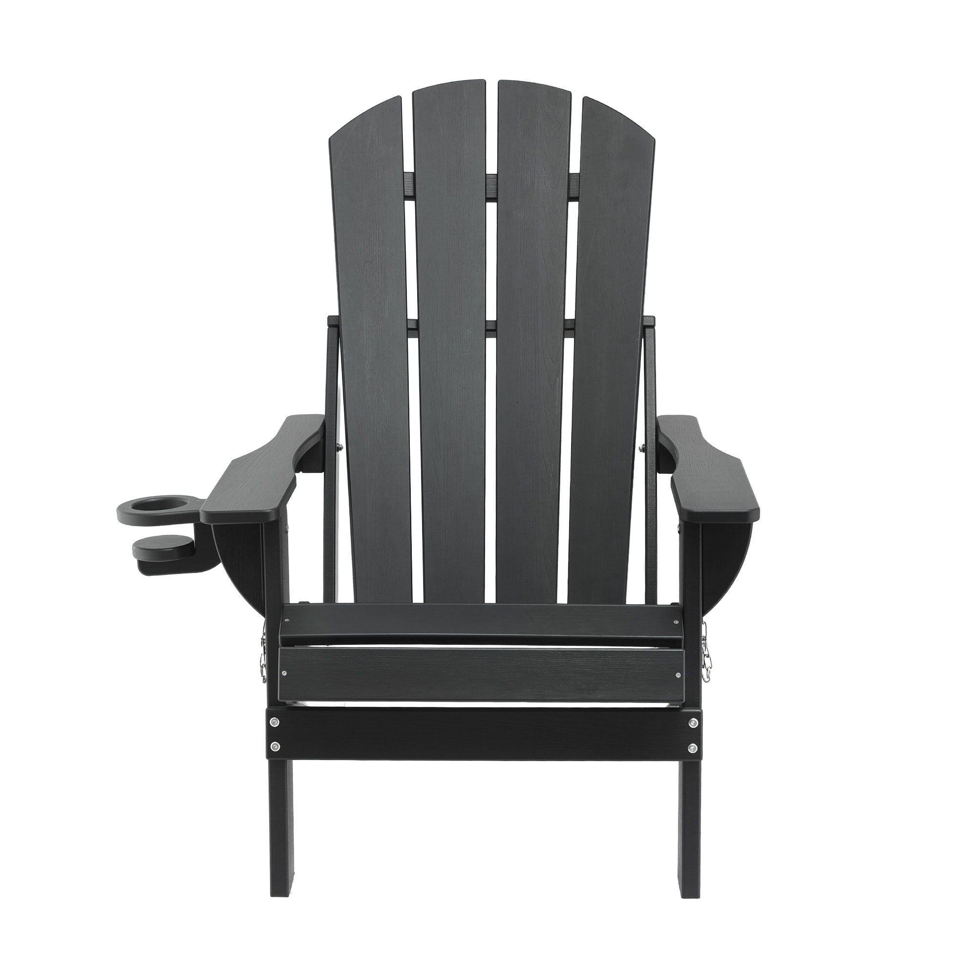Folding Adirondack Outdoor Beach Chair HDPE Sun Lounge Patio Furniture - Black