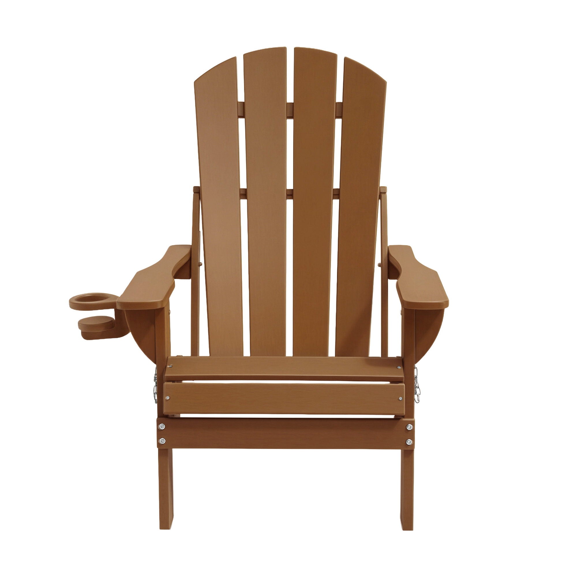Folding Adirondack Outdoor Beach Chair HDPE Sun Lounge Patio Furniture - Brown