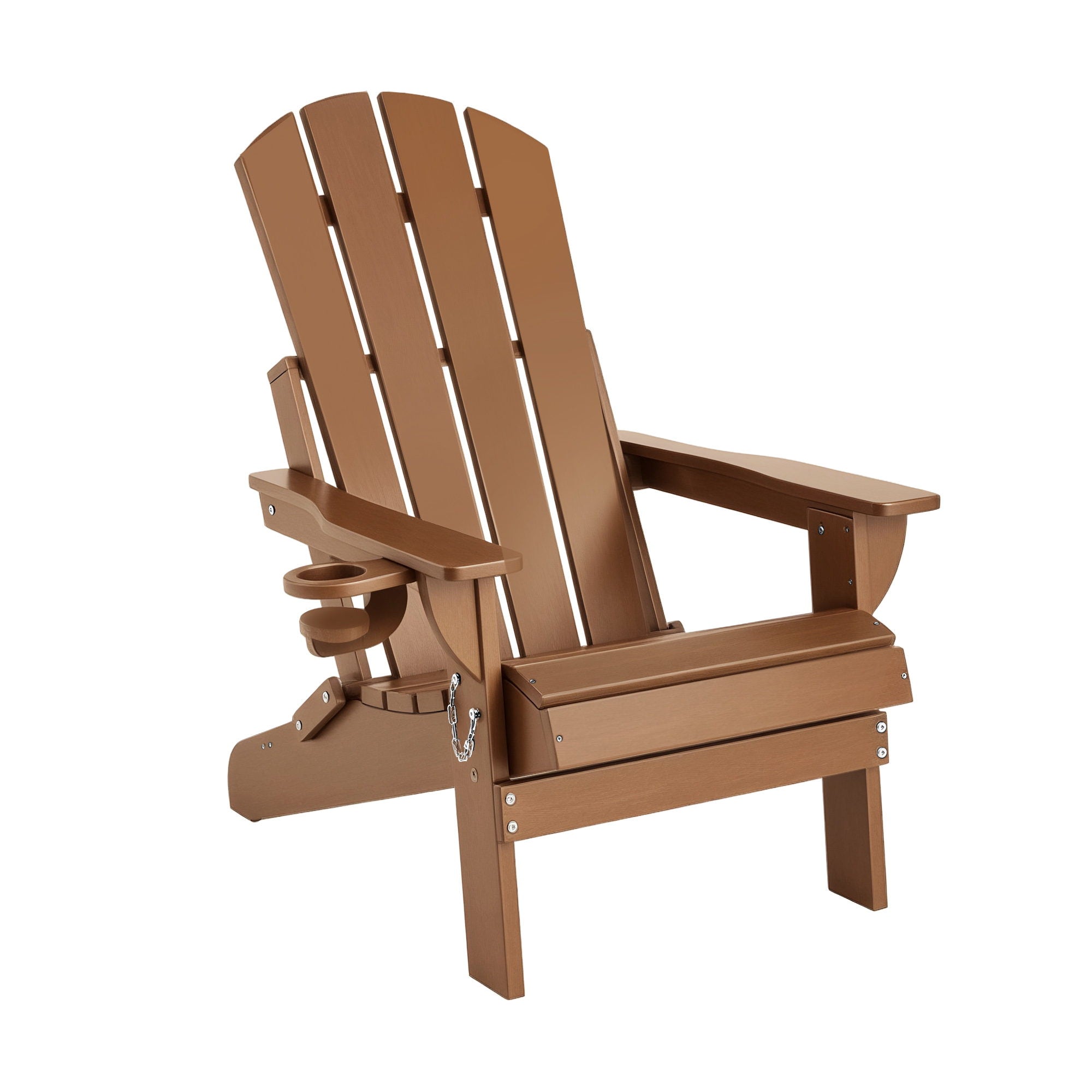 Folding Adirondack Outdoor Beach Chair HDPE Sun Lounge Patio Furniture - Brown