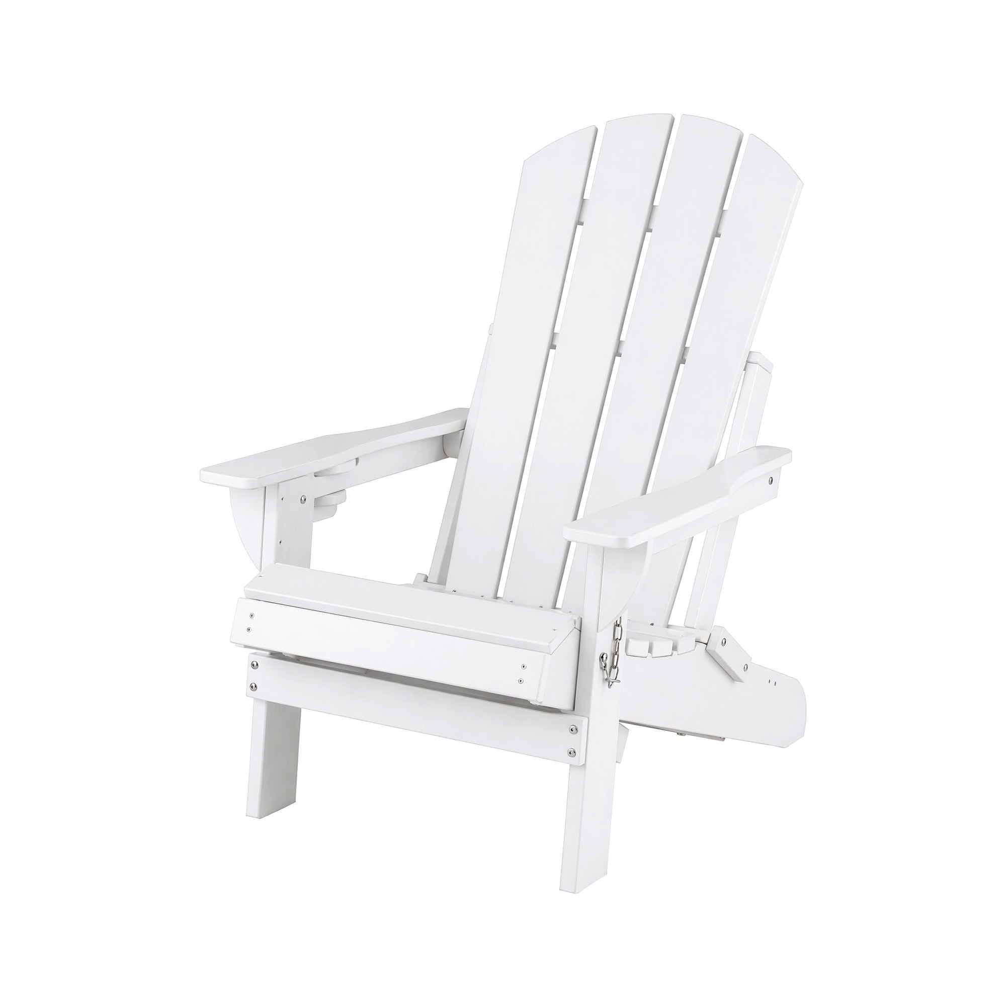 Folding Sun Lounger Adirondack Chair Outdoor Lounge Setting HDPE Recliner Footrest White