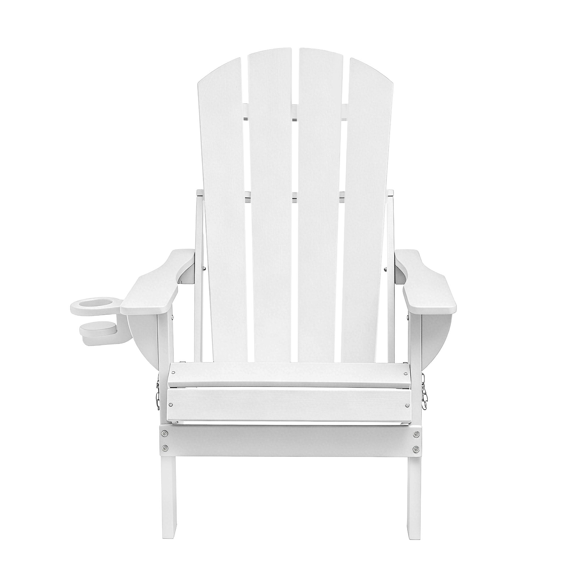 Folding Adirondack Outdoor Beach Chair HDPE Sun Lounge Patio Furniture - White