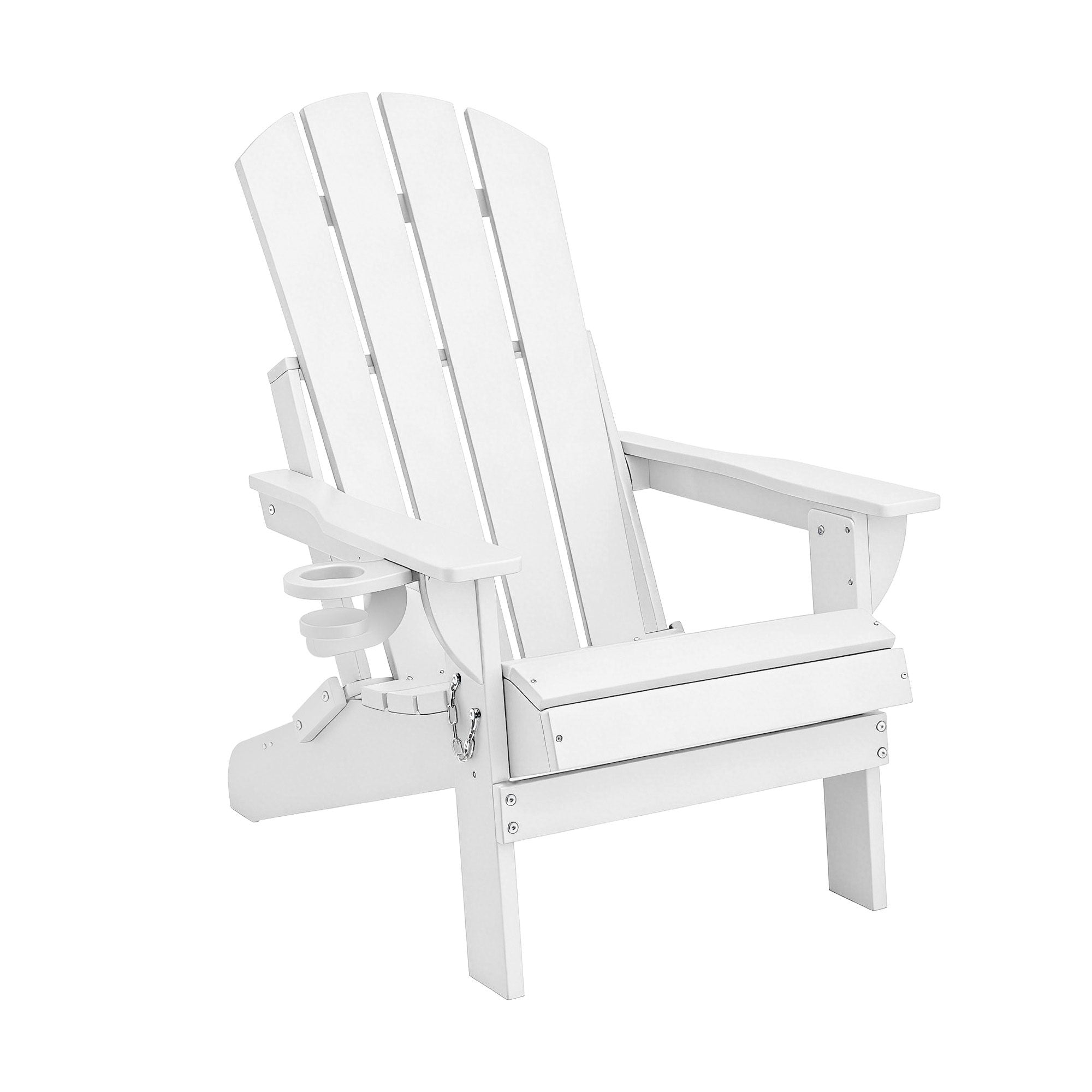 Folding Adirondack Outdoor Beach Chair HDPE Sun Lounge Patio Furniture - White