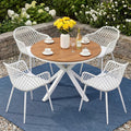 5PCS Outdoor Dining Set Table and Chairs Patio Garden Furniture Diamond