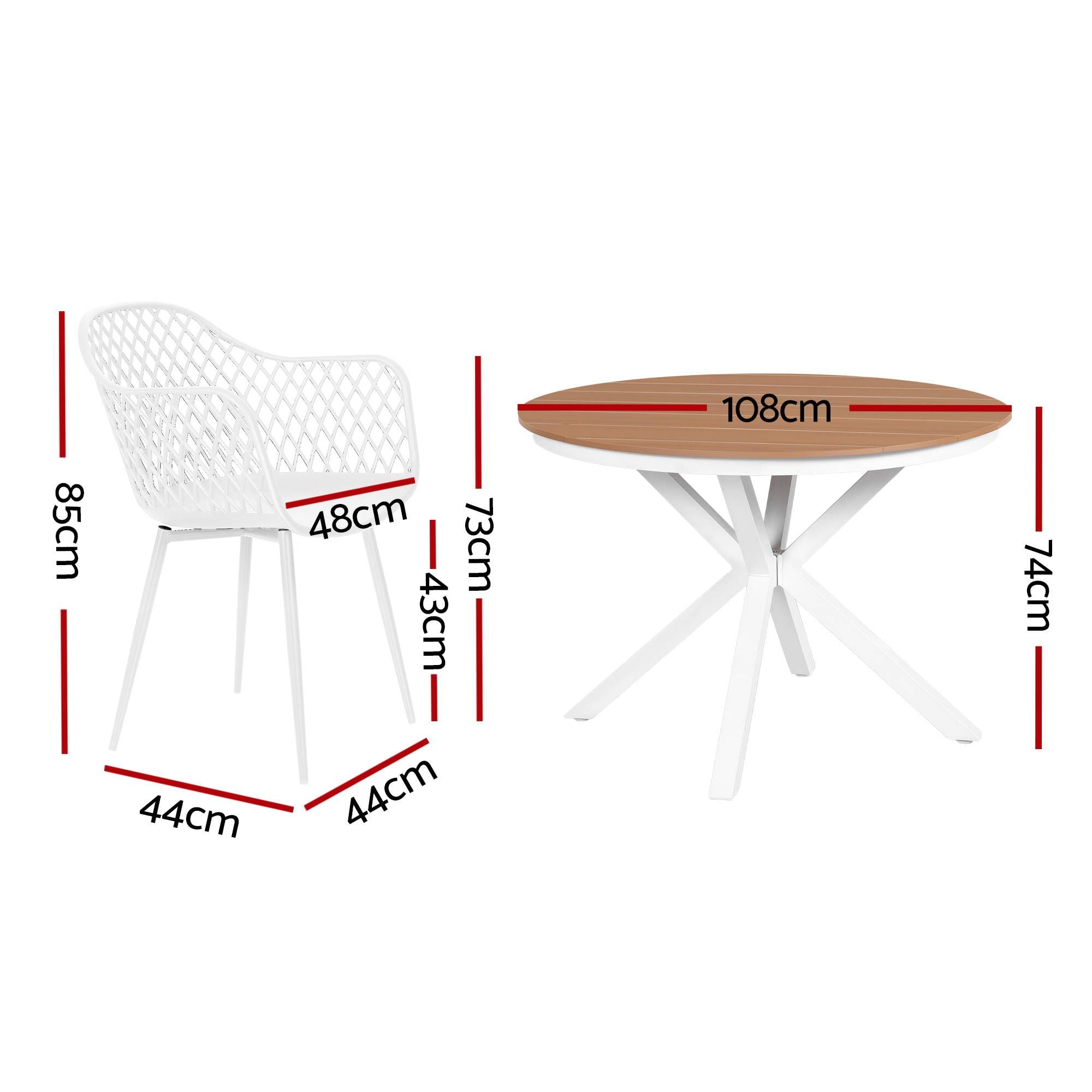 5PCS Outdoor Dining Set Table and Chairs Patio Garden Furniture Diamond