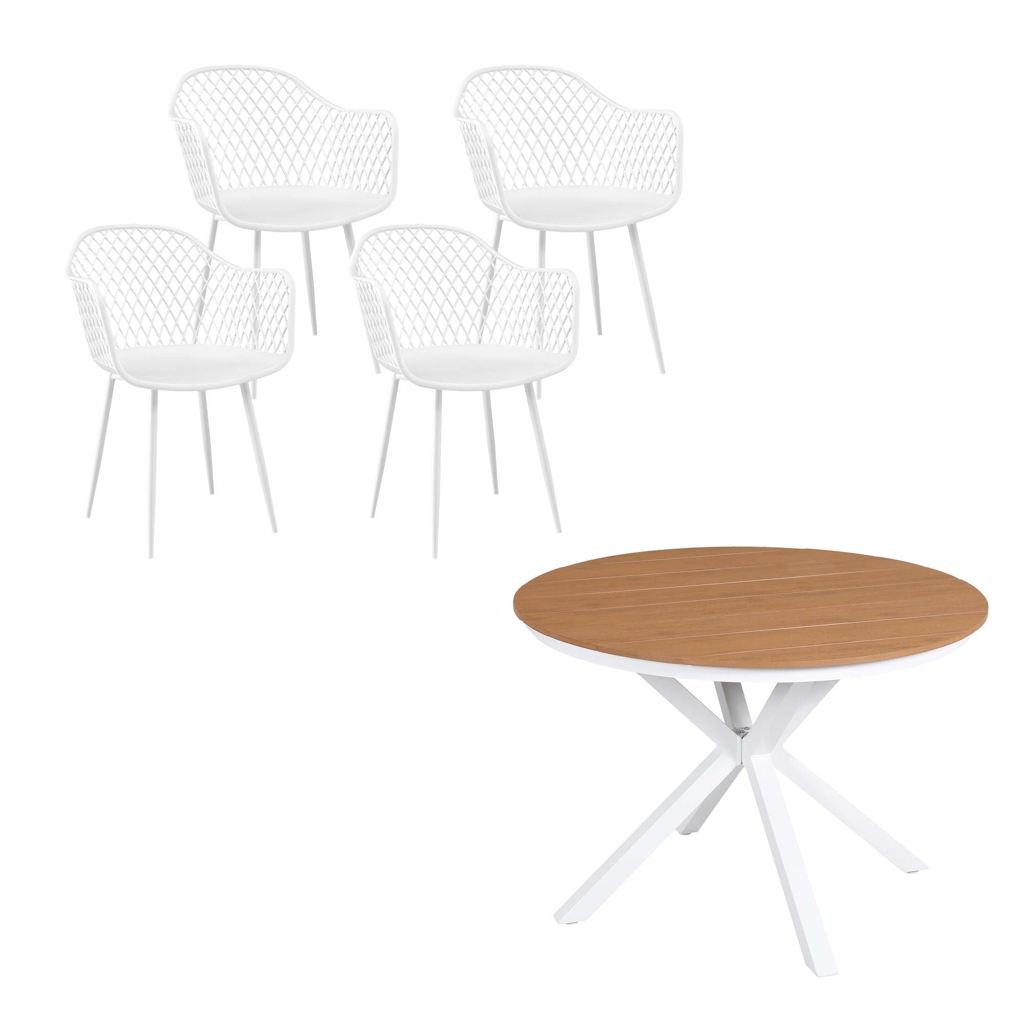 5PCS Outdoor Dining Set Table and Chairs Patio Garden Furniture Diamond
