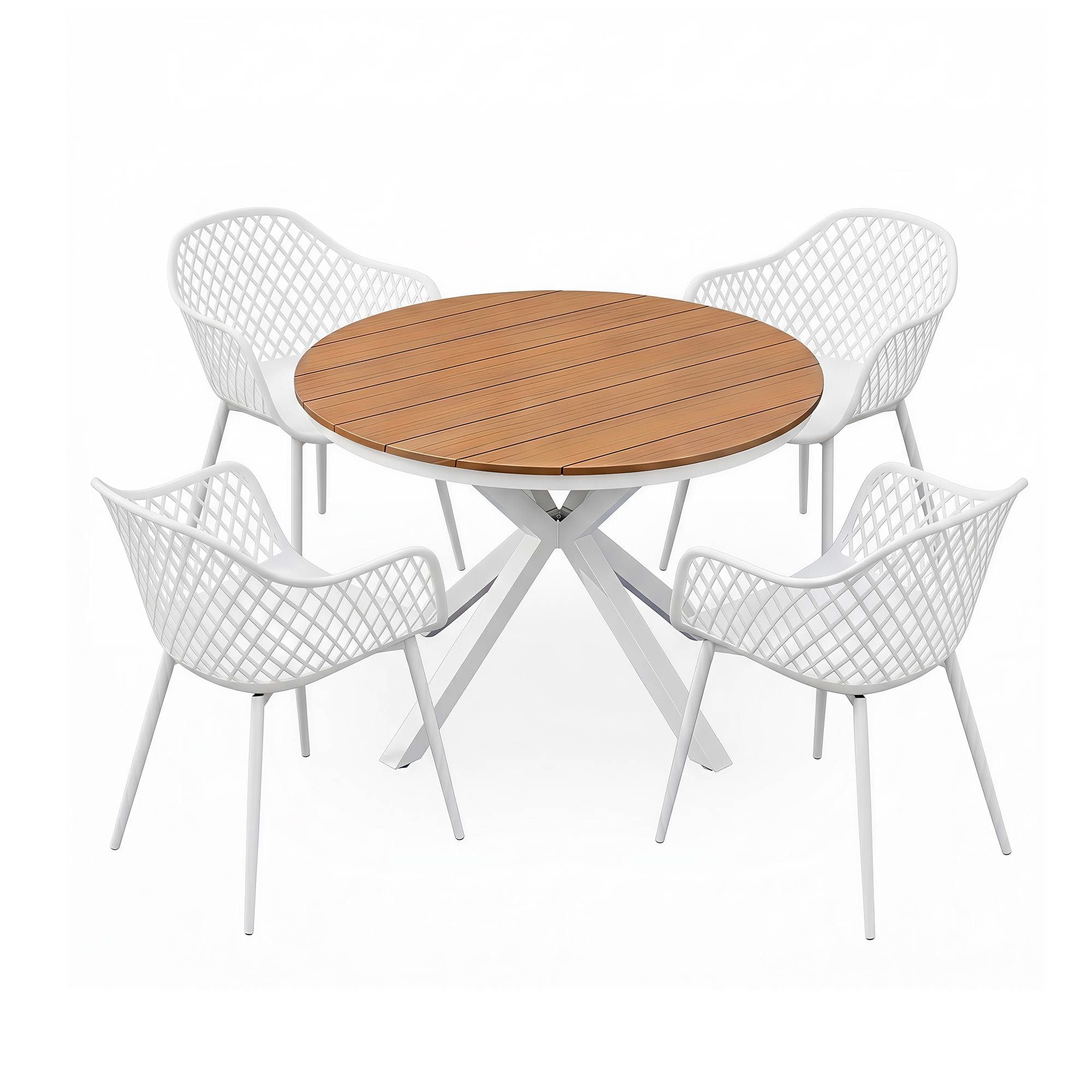 5PCS Outdoor Dining Set Table and Chairs Patio Garden Furniture Diamond