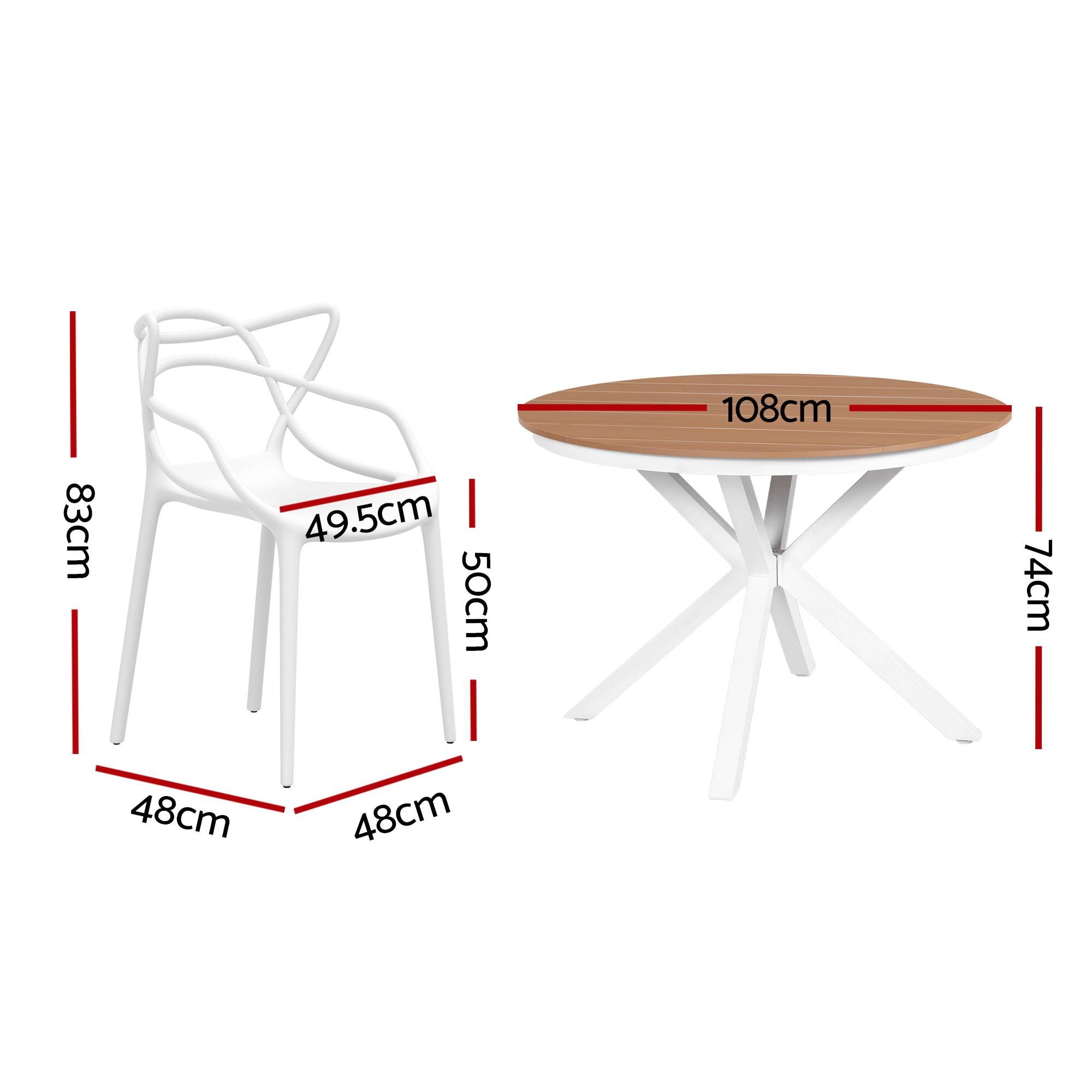 5PCS Outdoor Dining Set Table and Chairs Patio Garden Furniture Entwine