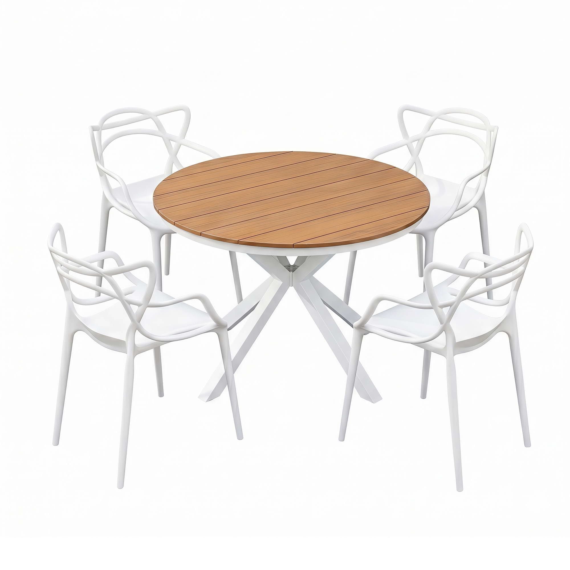 5PCS Outdoor Dining Set Table and Chairs Patio Garden Furniture Entwine