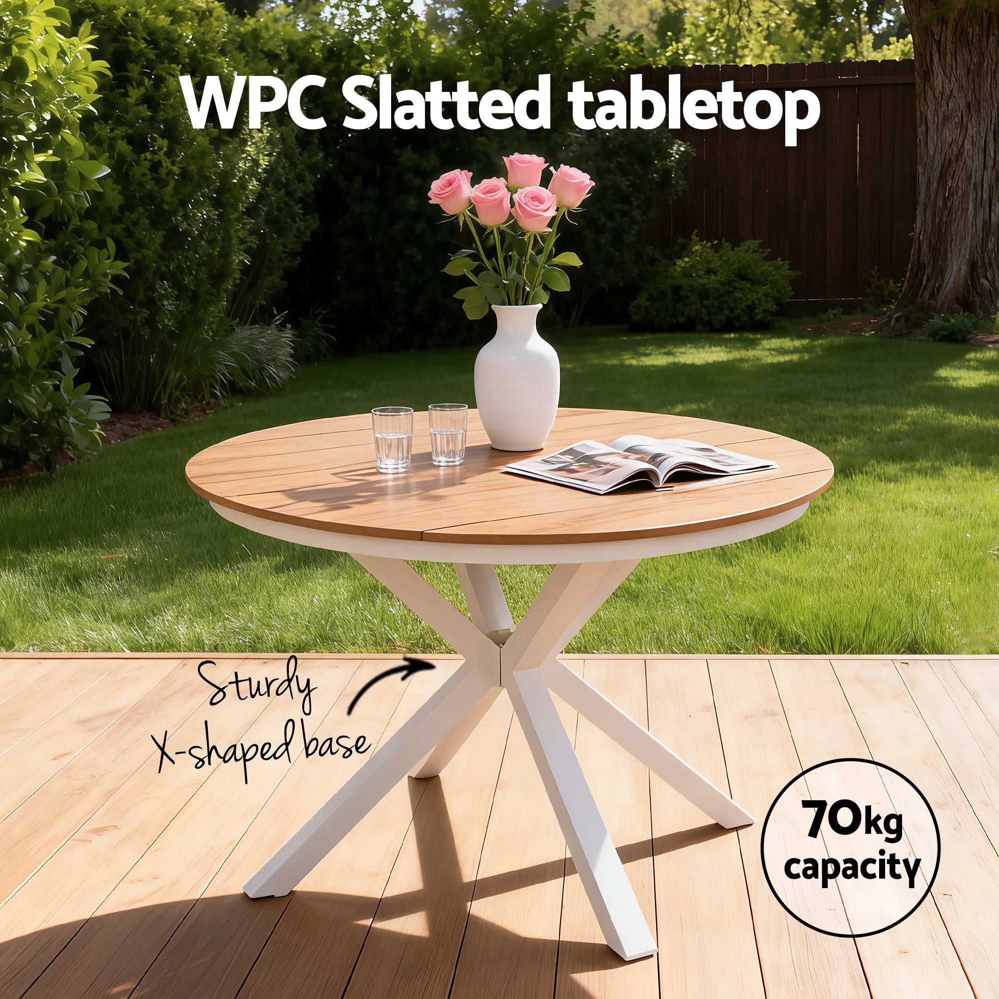 7PCS Outdoor Dining Set Table and Chairs Patio Garden Furniture Steel