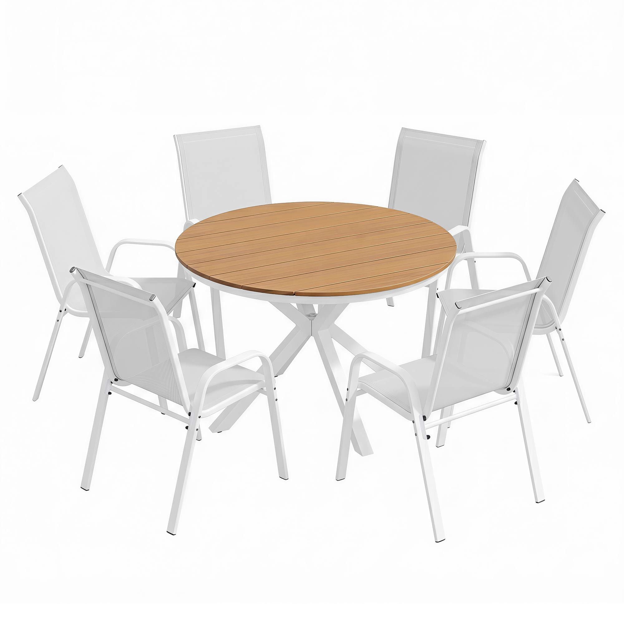 7PCS Outdoor Dining Set Table and Chairs Patio Garden Furniture Steel
