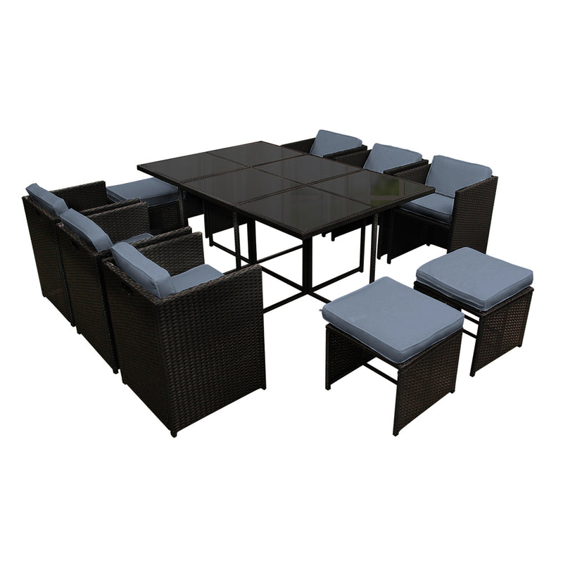 11 Piece Harvey Outdoor Dining Set - Black