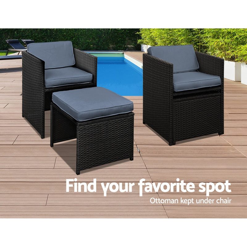 11 Piece Harvey Outdoor Dining Set - Black