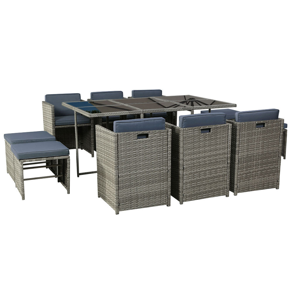 11 Piece Harvey Outdoor Dining Set - Grey