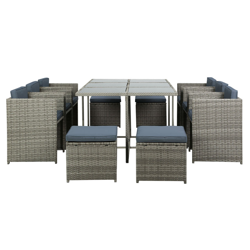 11 Piece Harvey Outdoor Dining Set - Grey