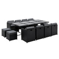 Harvey 13 Piece Outdoor Dining Set - Black