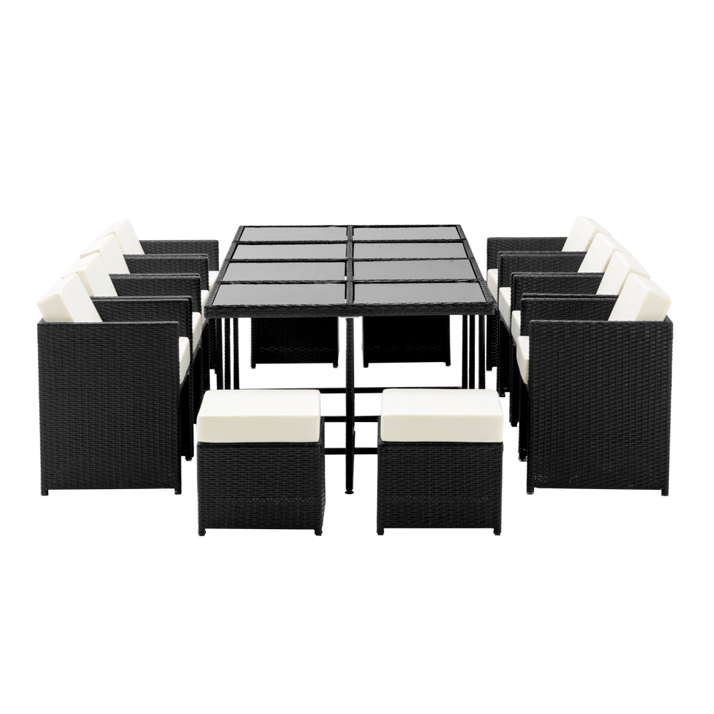 Harvey 13 Piece Outdoor Dining Set - Black