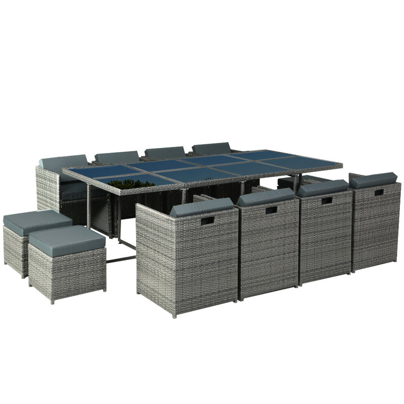 Harvey 13 Piece Outdoor Dining Set - Grey