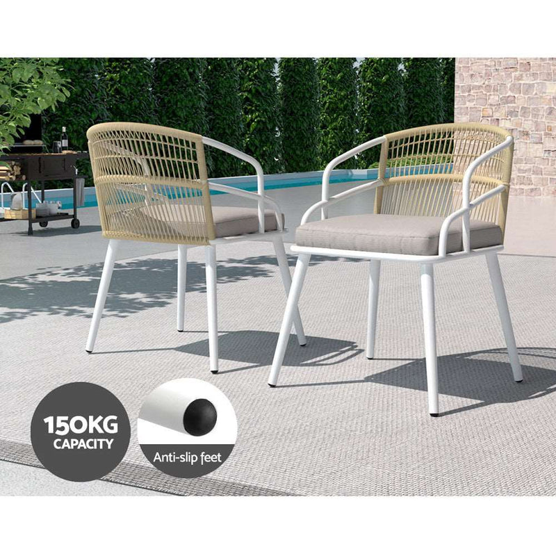 5 Piece Outdoor Dining Set White