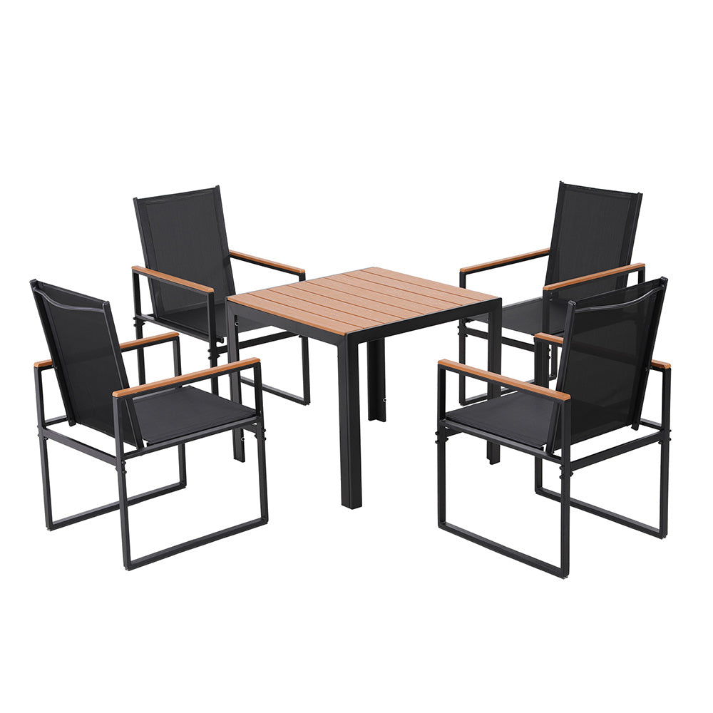 5PCS Outdoor Dining Set Table and Chairs Patio Garden Furniture Bistro Set