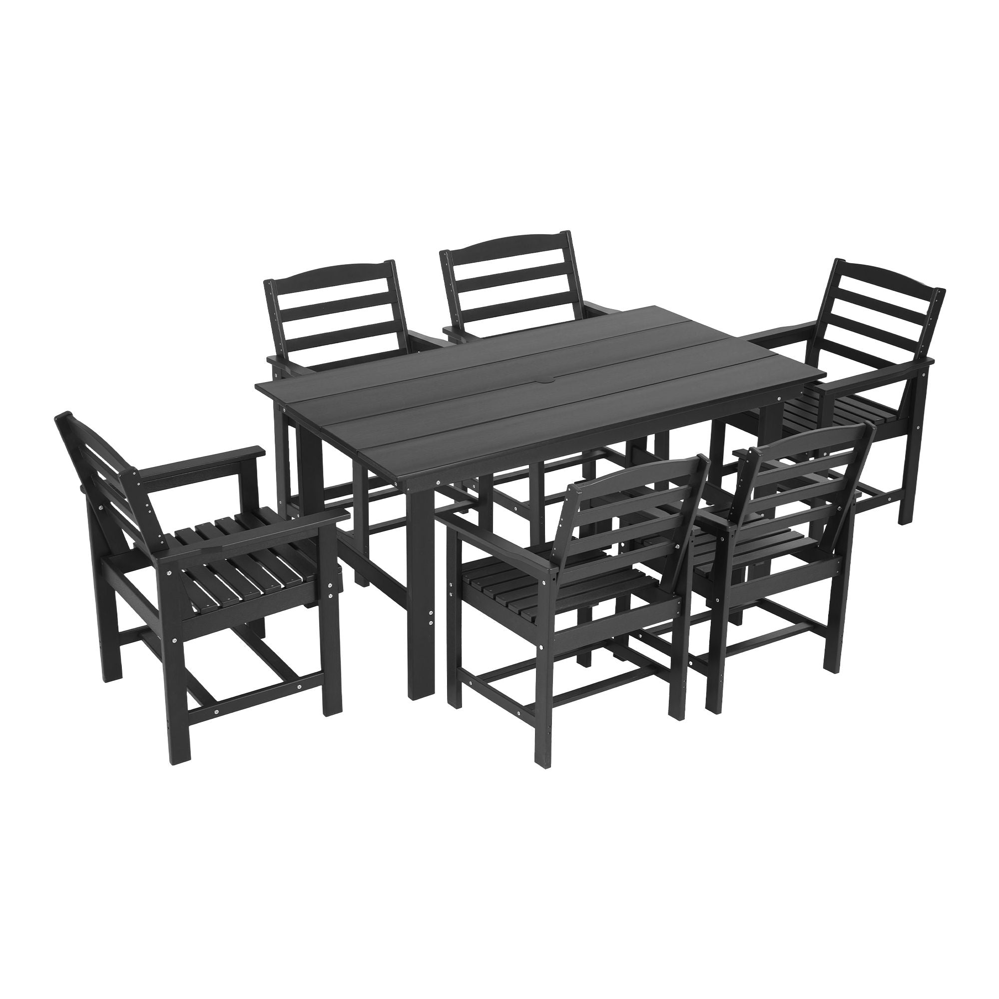 7 Piece Outdoor Dining Set Patio HDPE Table and Chairs Garden Furniture